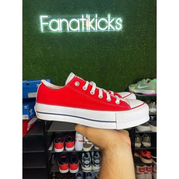 Converse Chuck Taylor Platform OX Womens Size 9 Shoes Red White Casual 171210C - Picture 2 of 8